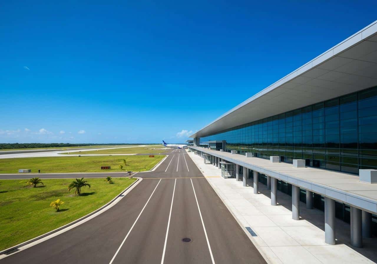 Aéroport Martinique Aimé Césaire vue extérieure piste