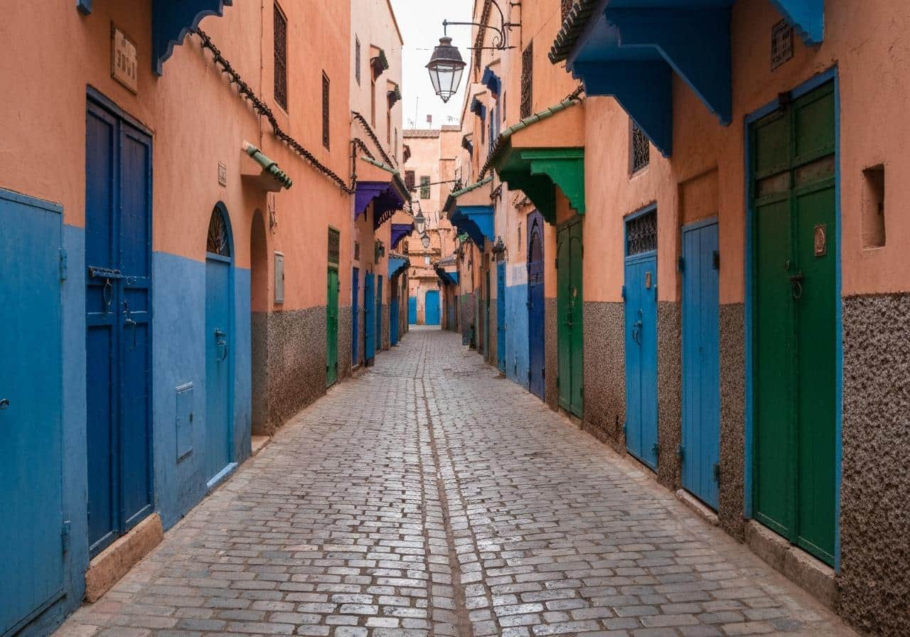 Ruelles étroites de la médina de Marrakech