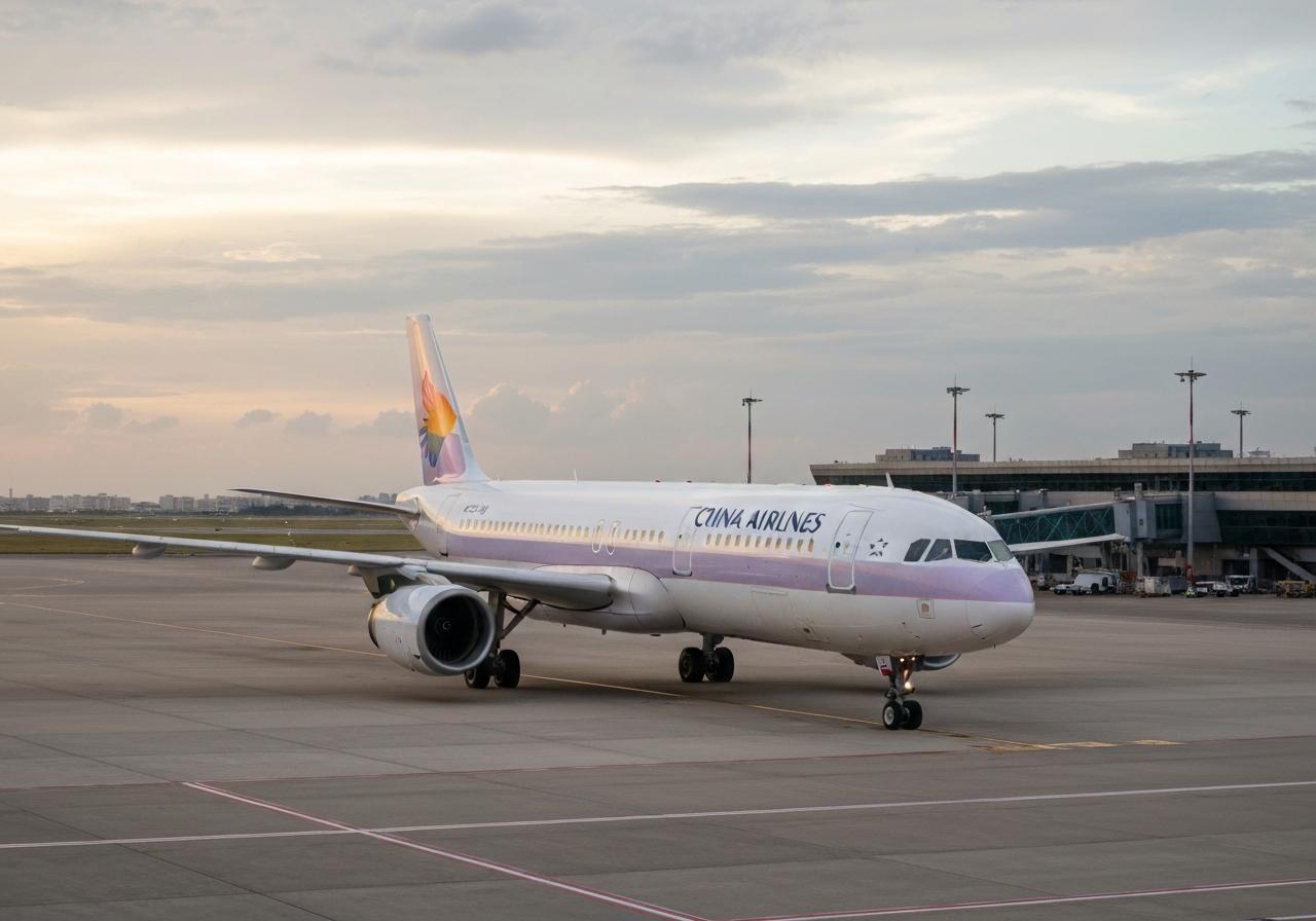 Avion China Airlines sur tarmac aéroport Taipei
