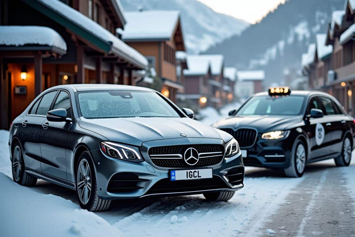Deux taxis à Megève