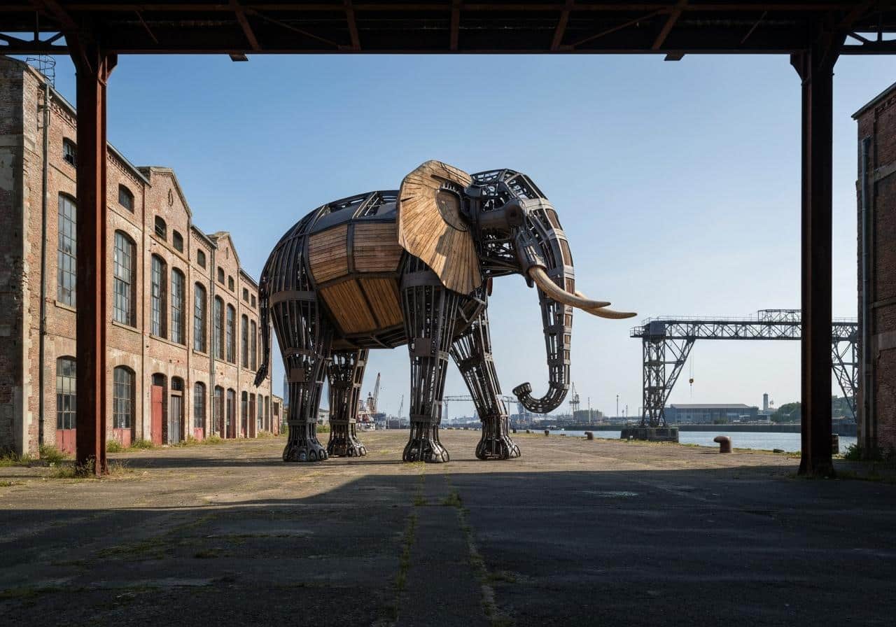 Grand Éléphant mécanique de Nantes sur l'île de Nantes