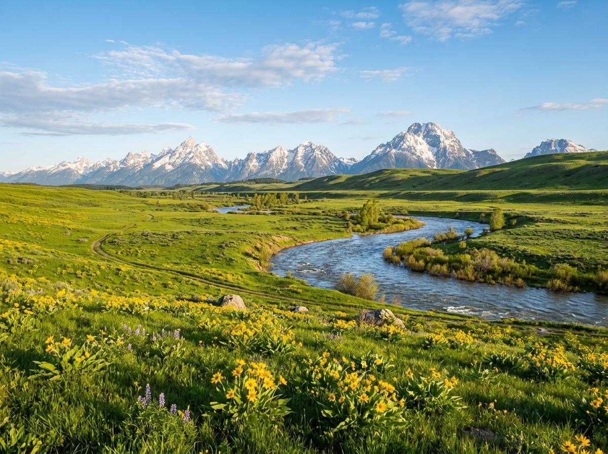 Prairie du Wyoming au printemps, faune sauvage au lever du jour