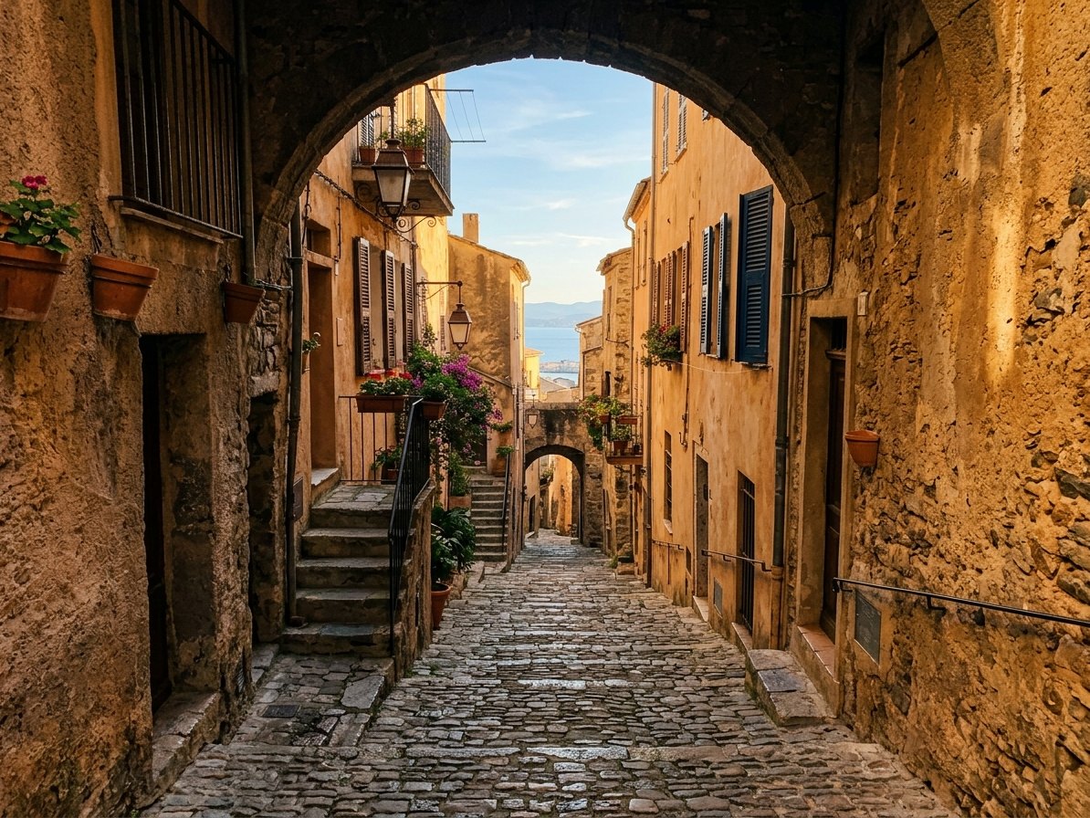 Escaliers et ruelles pavées de la Citadelle de Bastia